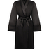 Satin Fleece Bathrobe, Black