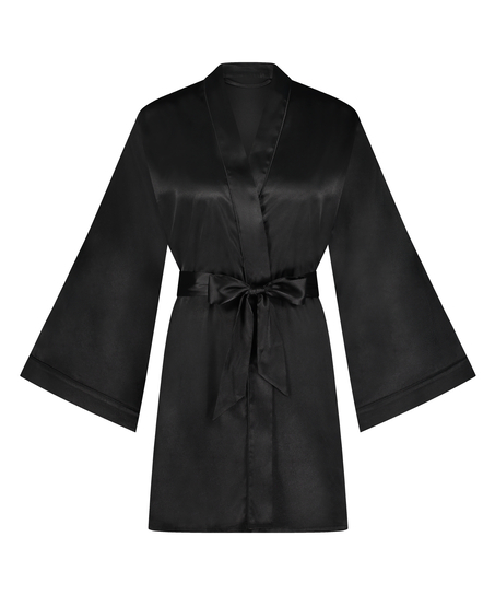 Satin Kimono, Black