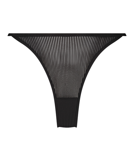 Kaiden High Leg Thong, Black