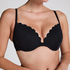 Scallop push-up underwired bikini top Cup A - E, Black