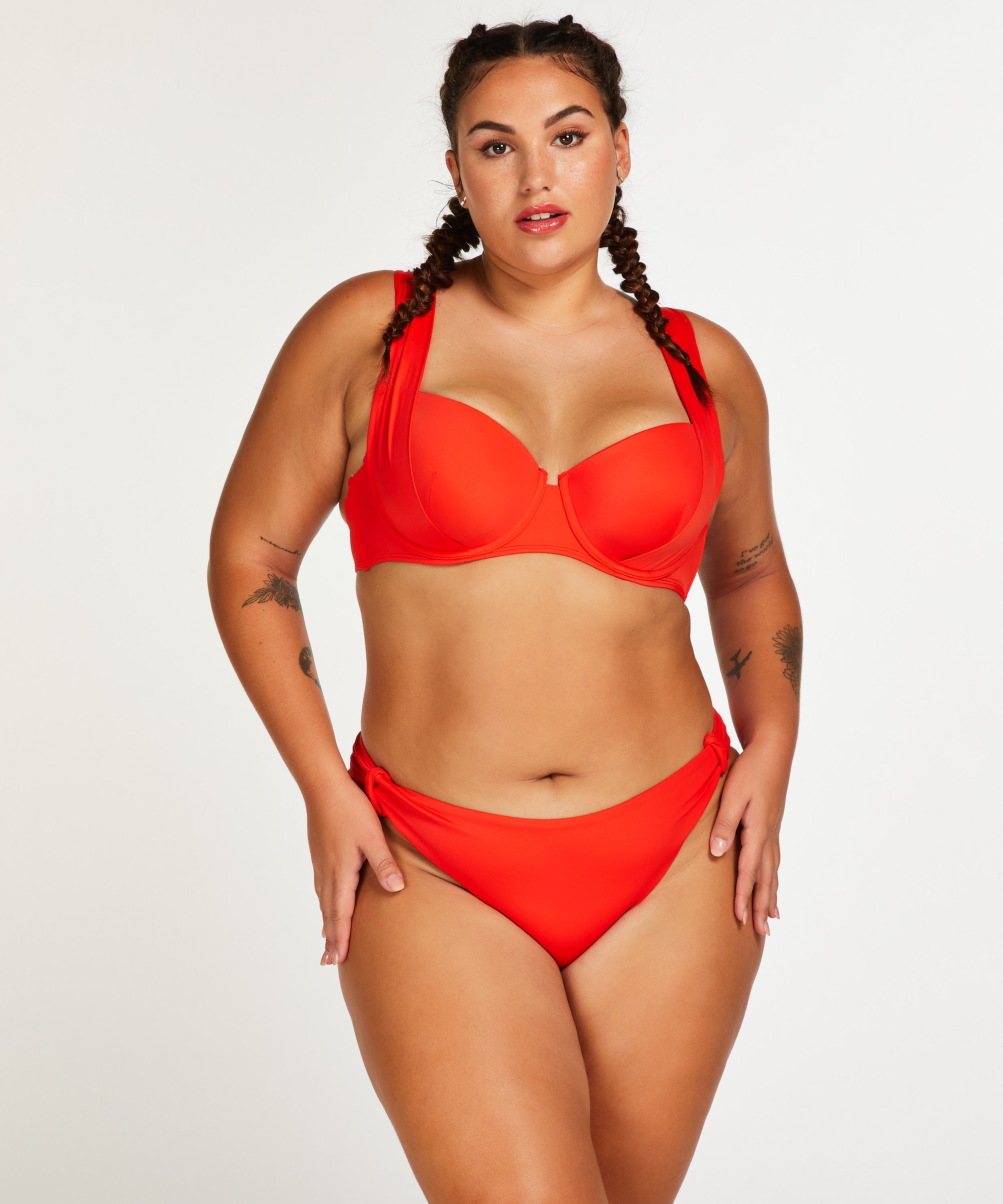 Sardinia padded underwired bikini top, Red, main