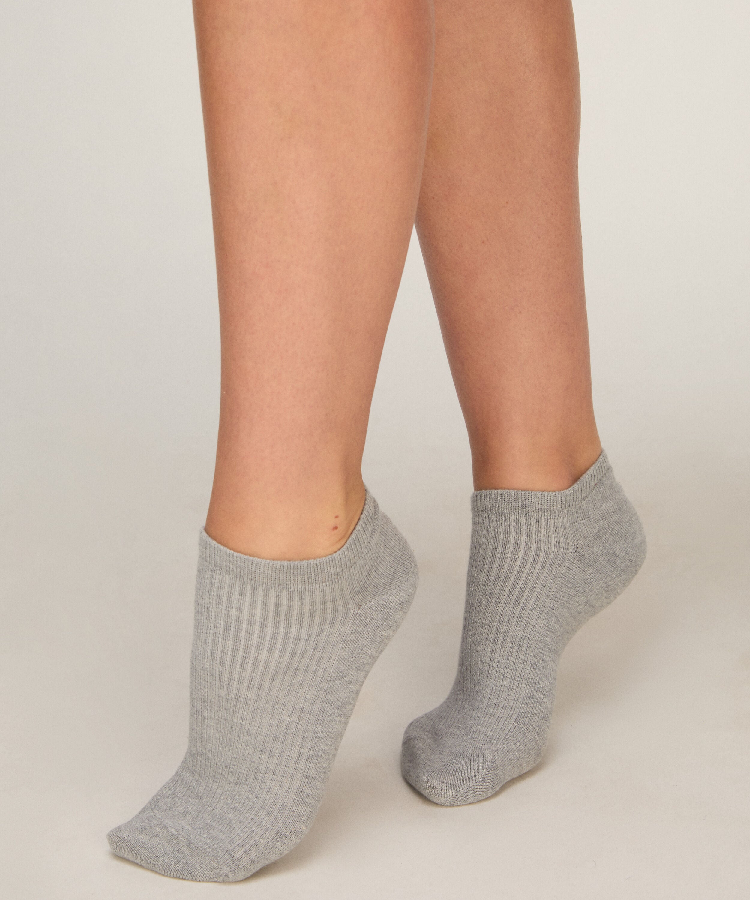 3-Pack Cotton Trainer Liner Socks, Gray