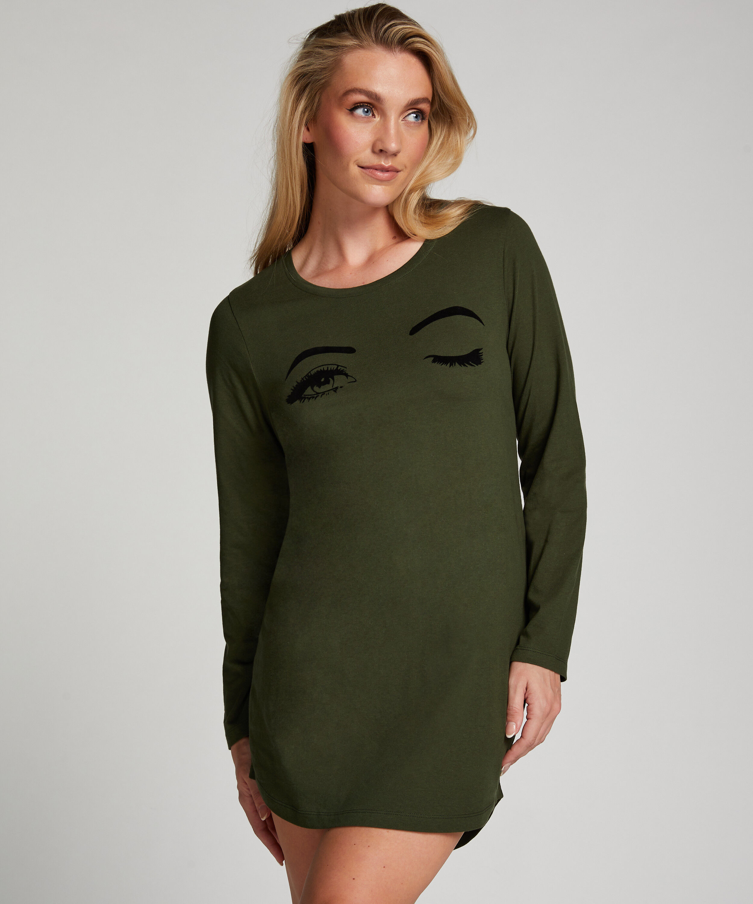 Round Neck Nightshirt, Green
