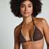 Triangle Crochet Bikini Top, Brown