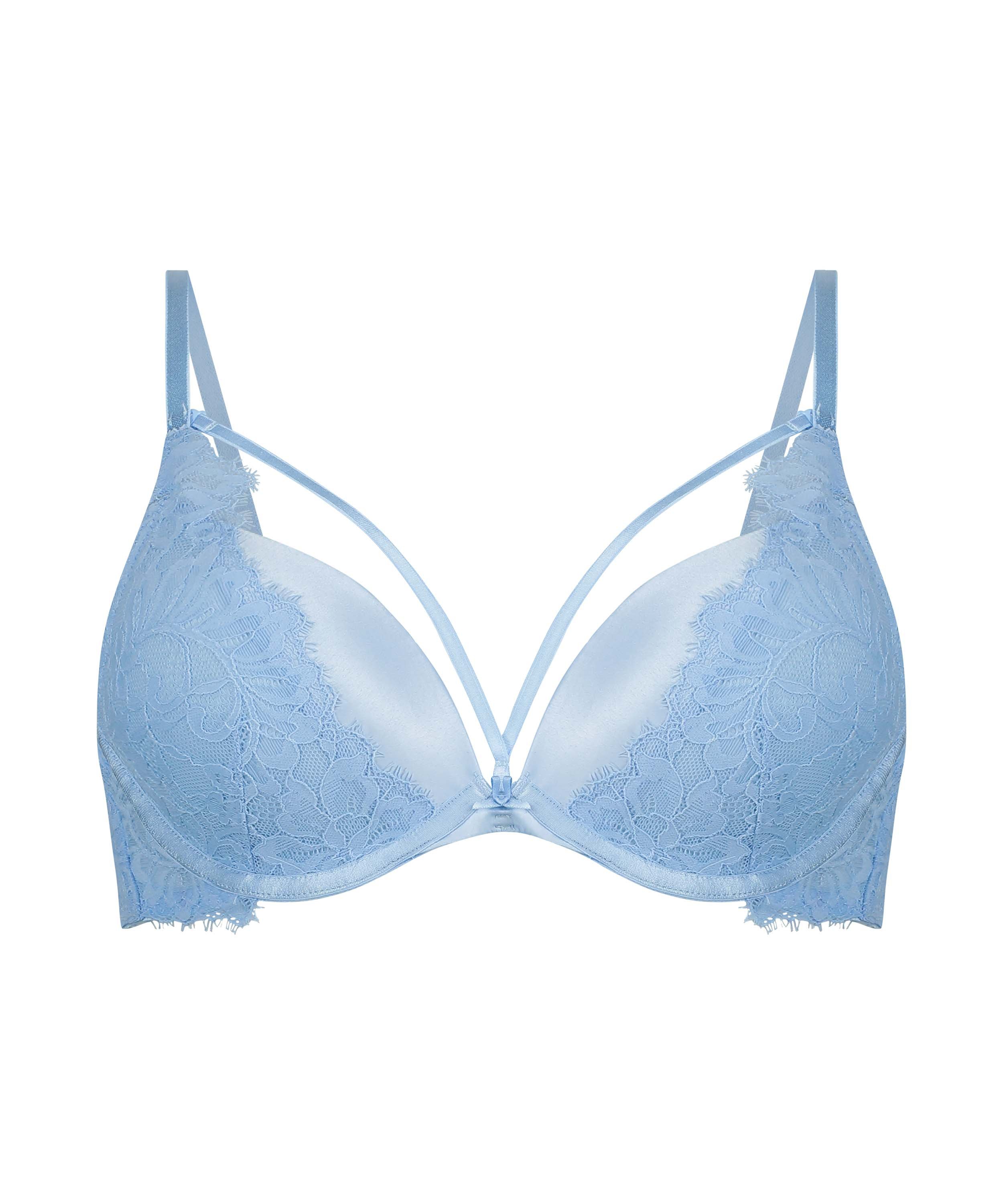 Isabella Padded Push-Up Underwired Bra, Blue, main