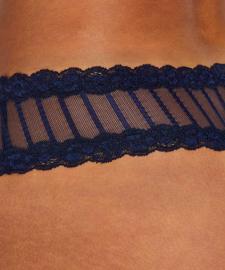 V-shaped Brazilian knickers mesh, Blue
