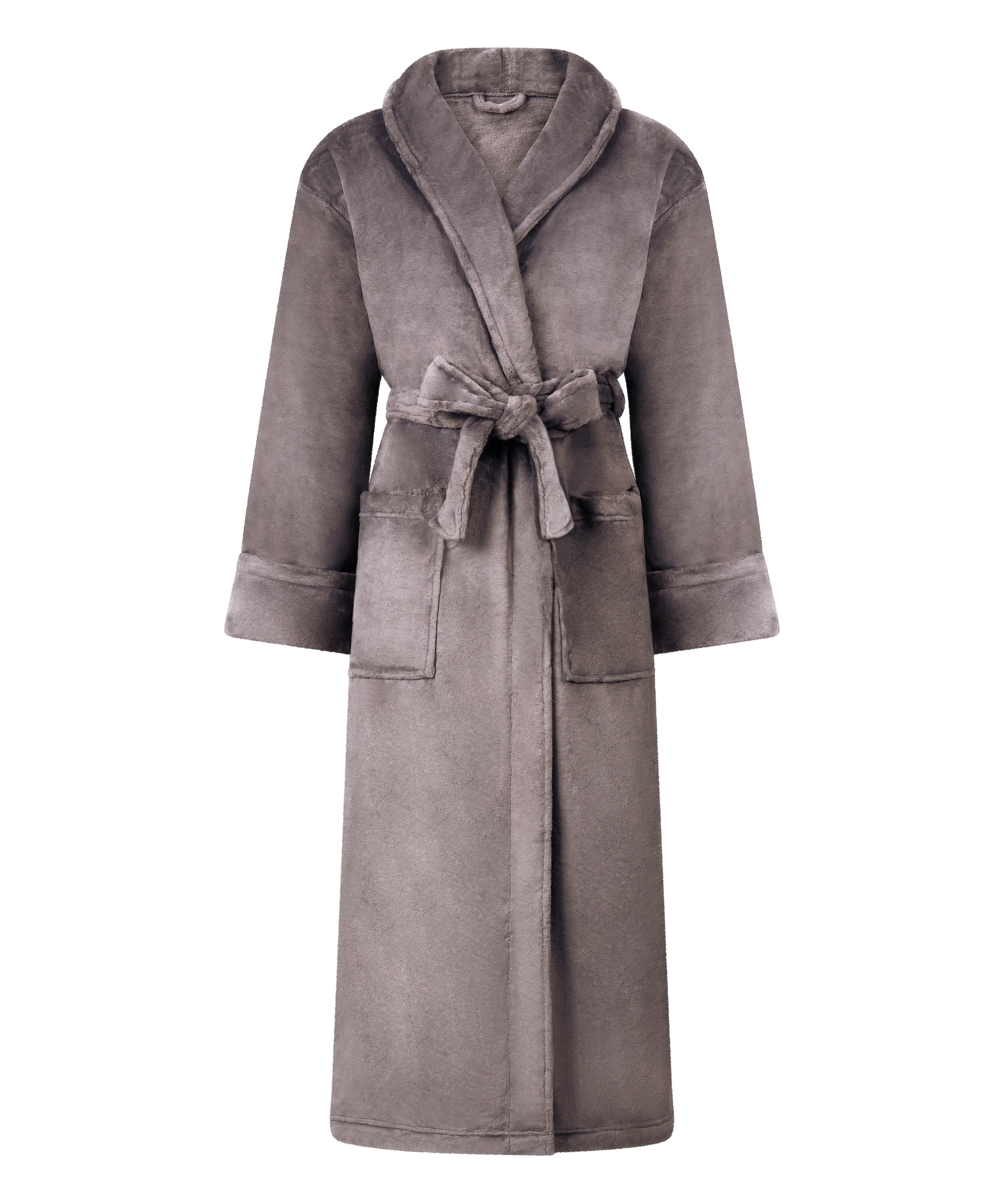 Soft Fleece Bathrobe, Gray, main