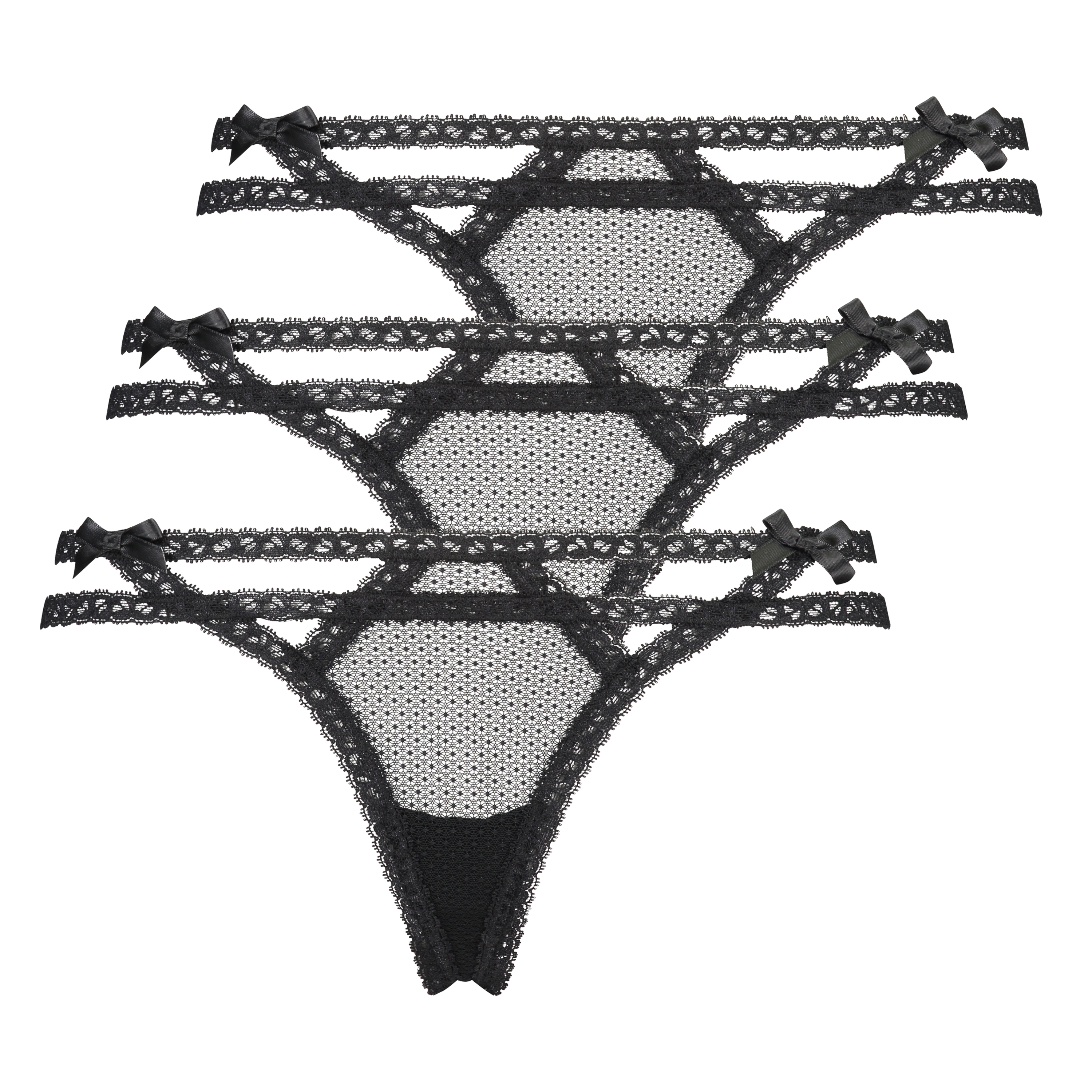 3-pack Itzel string, Black, main