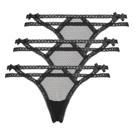 3-pack Itzel string, Black