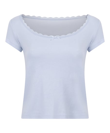 Pointelle Top, Blue