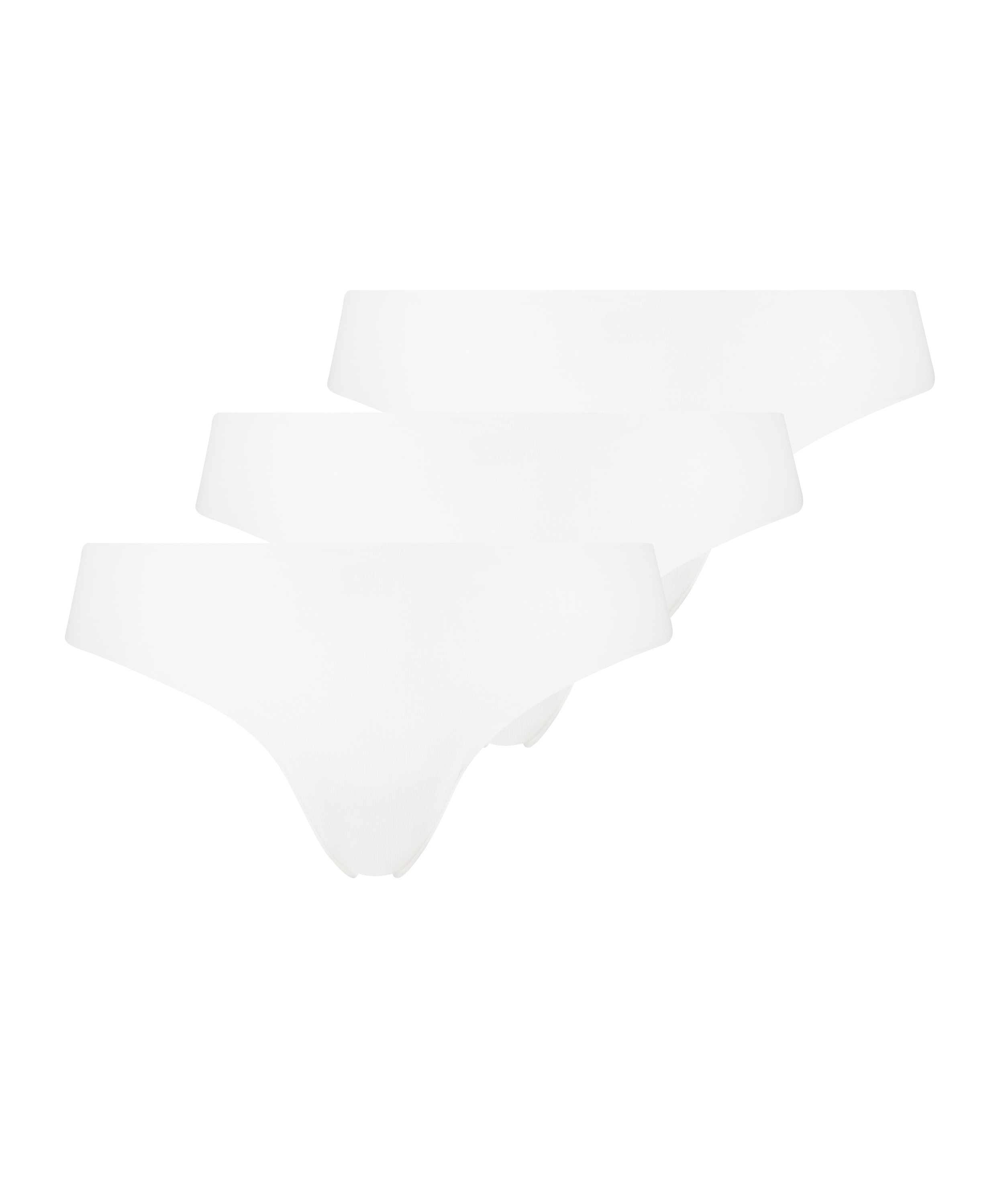 3-pack Invisible Thong, White, main