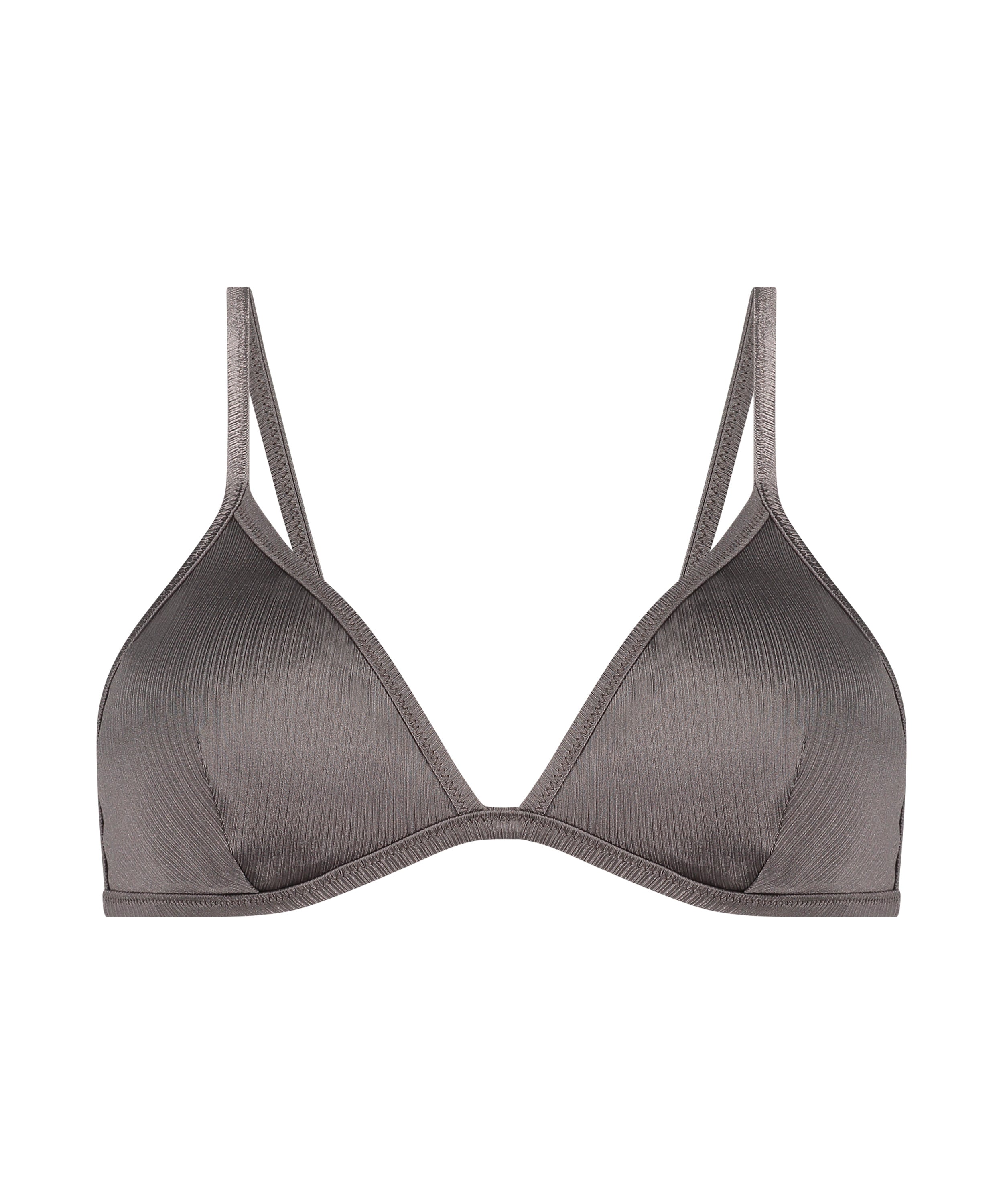 Luna Triangle Bikini Top, Gray, main