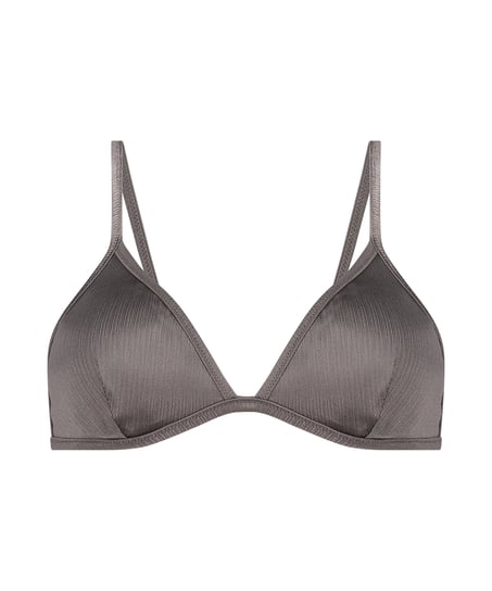 Luna Triangle Bikini Top, Gray