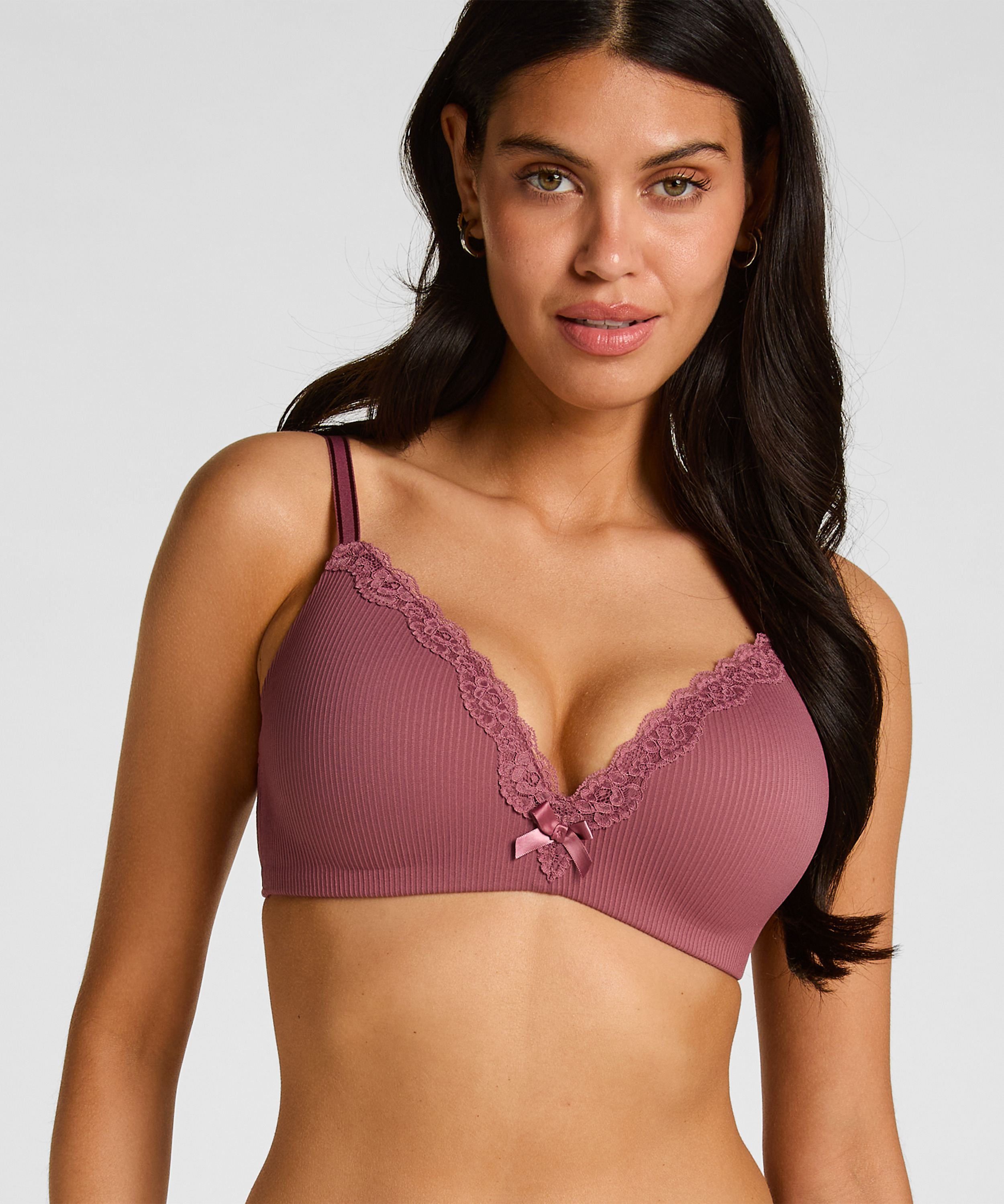 Lola Padded Non-Wired Bra, Purple, main