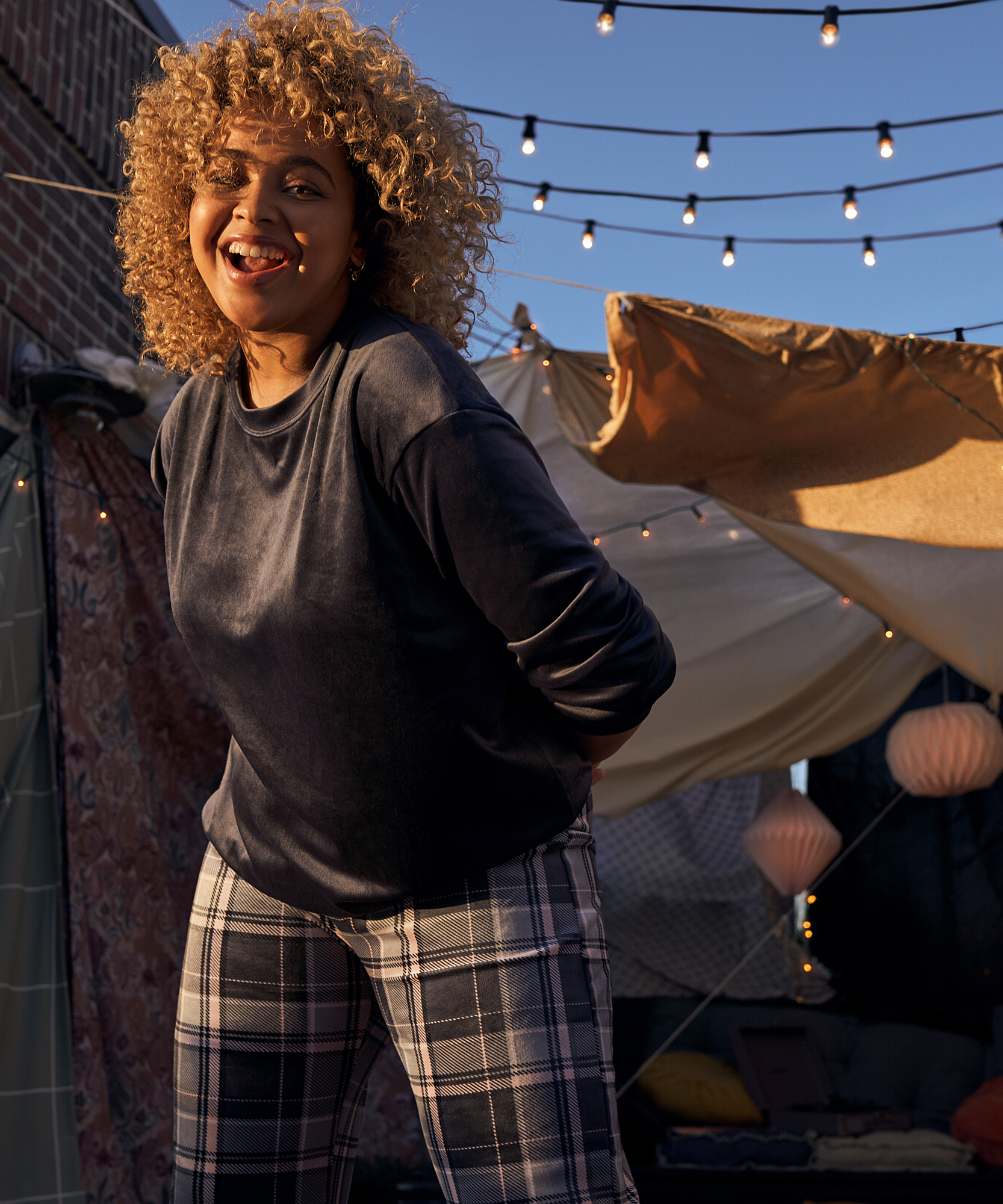 Velvet pyjama set, Gray, main