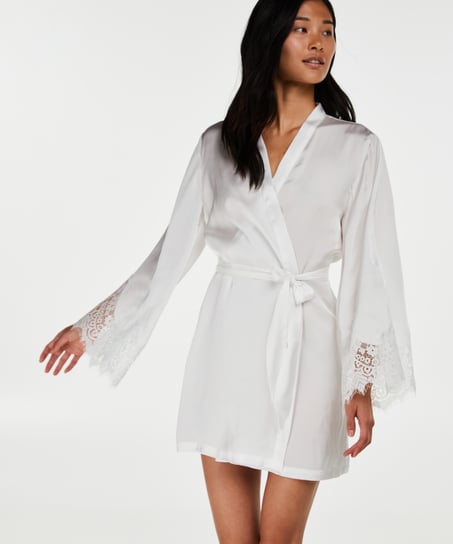 Satin Kimono, White