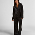 Velvet Pyjama Pants, Black