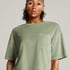 Short-sleeve velours top, Green