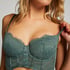 Bella Padded Underwired Longline Bra, Green