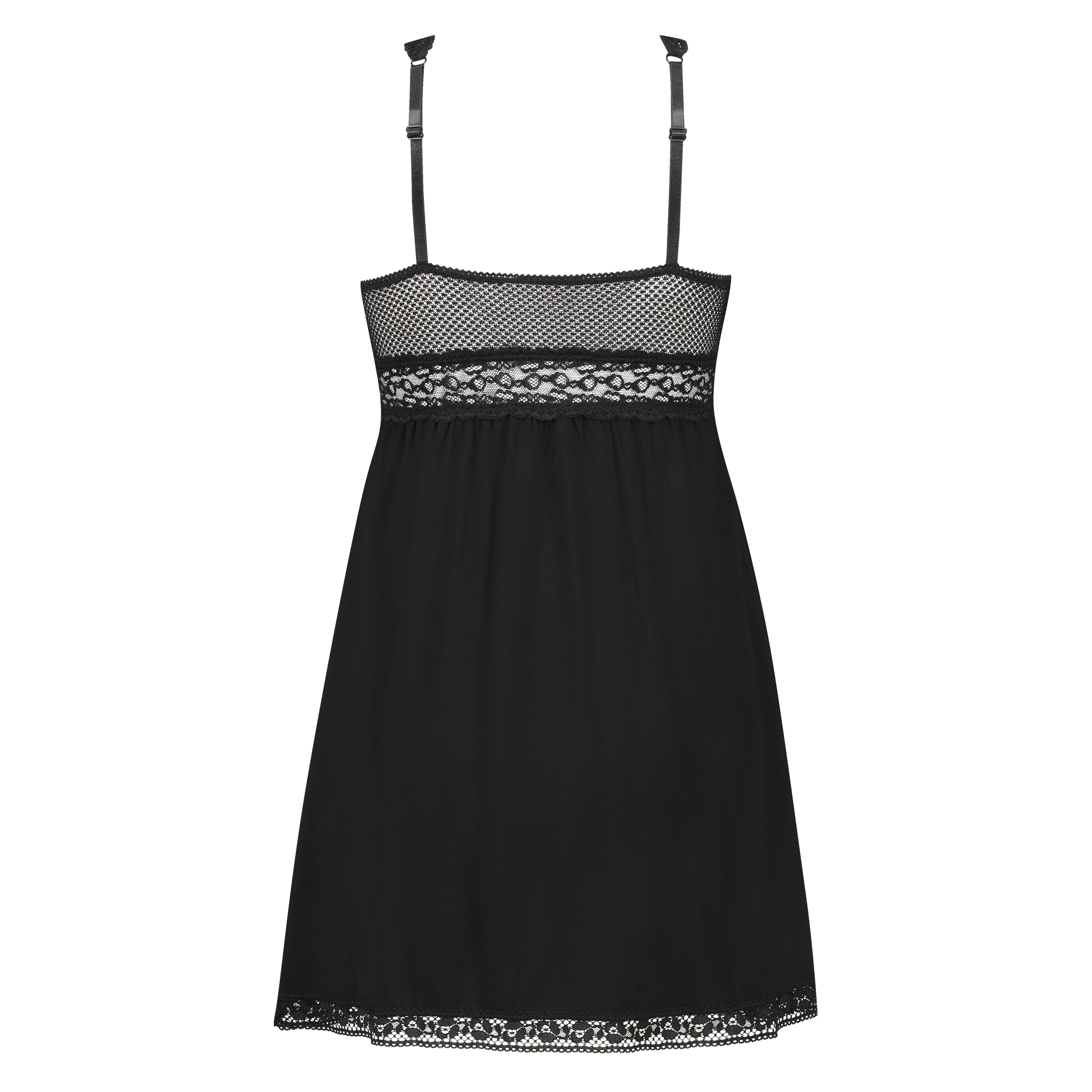 Graphic Lace slipdress, Black, main