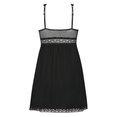 Graphic Lace slipdress, Black