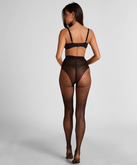 Tights 15 Denier print, Black