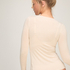 super soft Lace V-Neck shirt with Cashmere, White