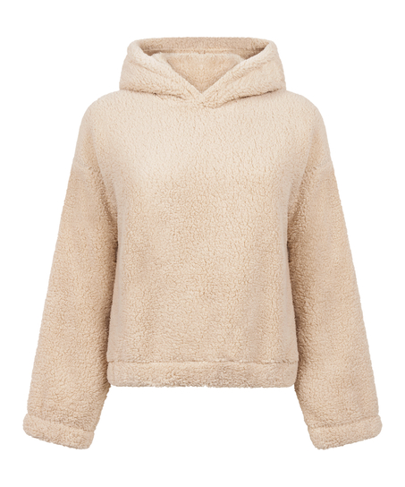 Snuggle Hoodie Fleece, Beige