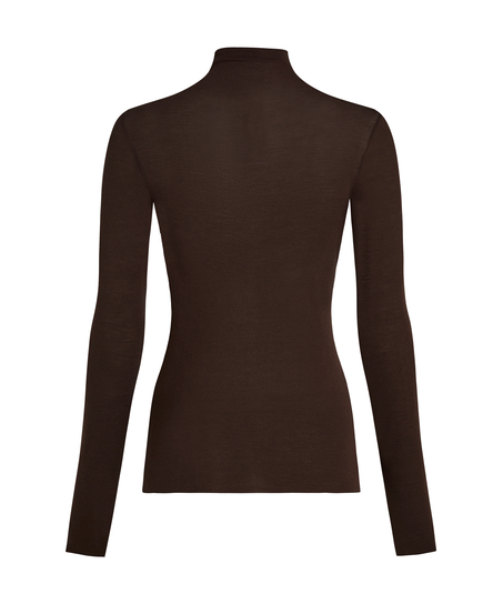 super soft Turtleneck Shirt with Cashmere, Brown