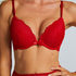 Teddy Padded Push-Up Underwired Bra, Red