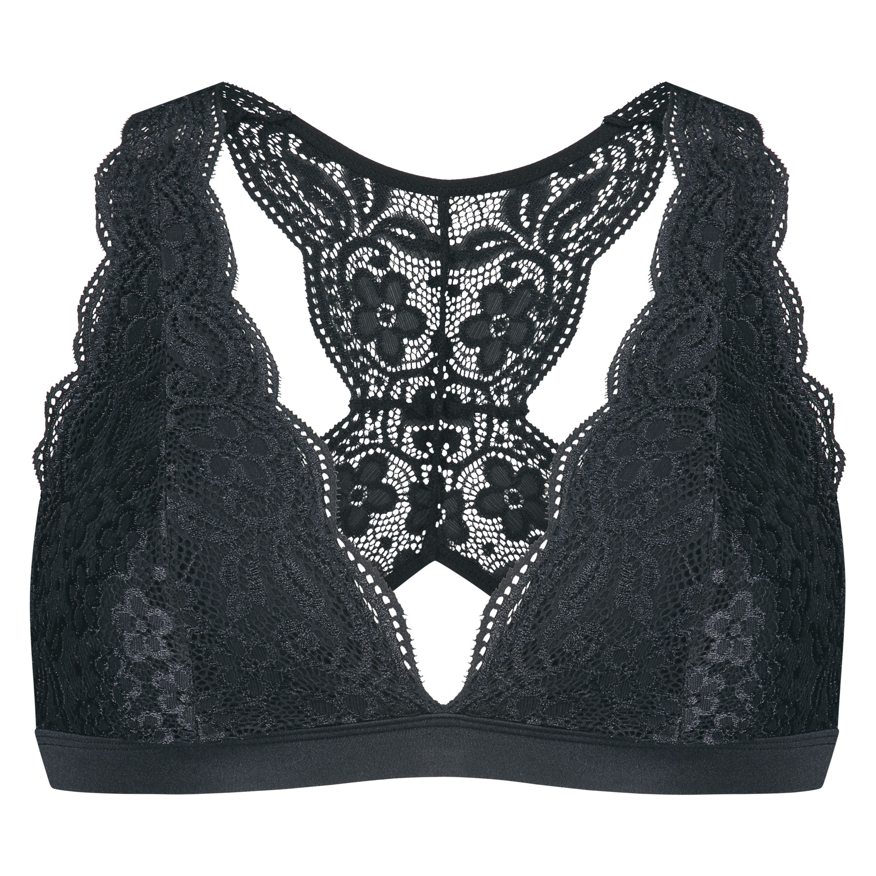 Halter racerback bralette, Black, main