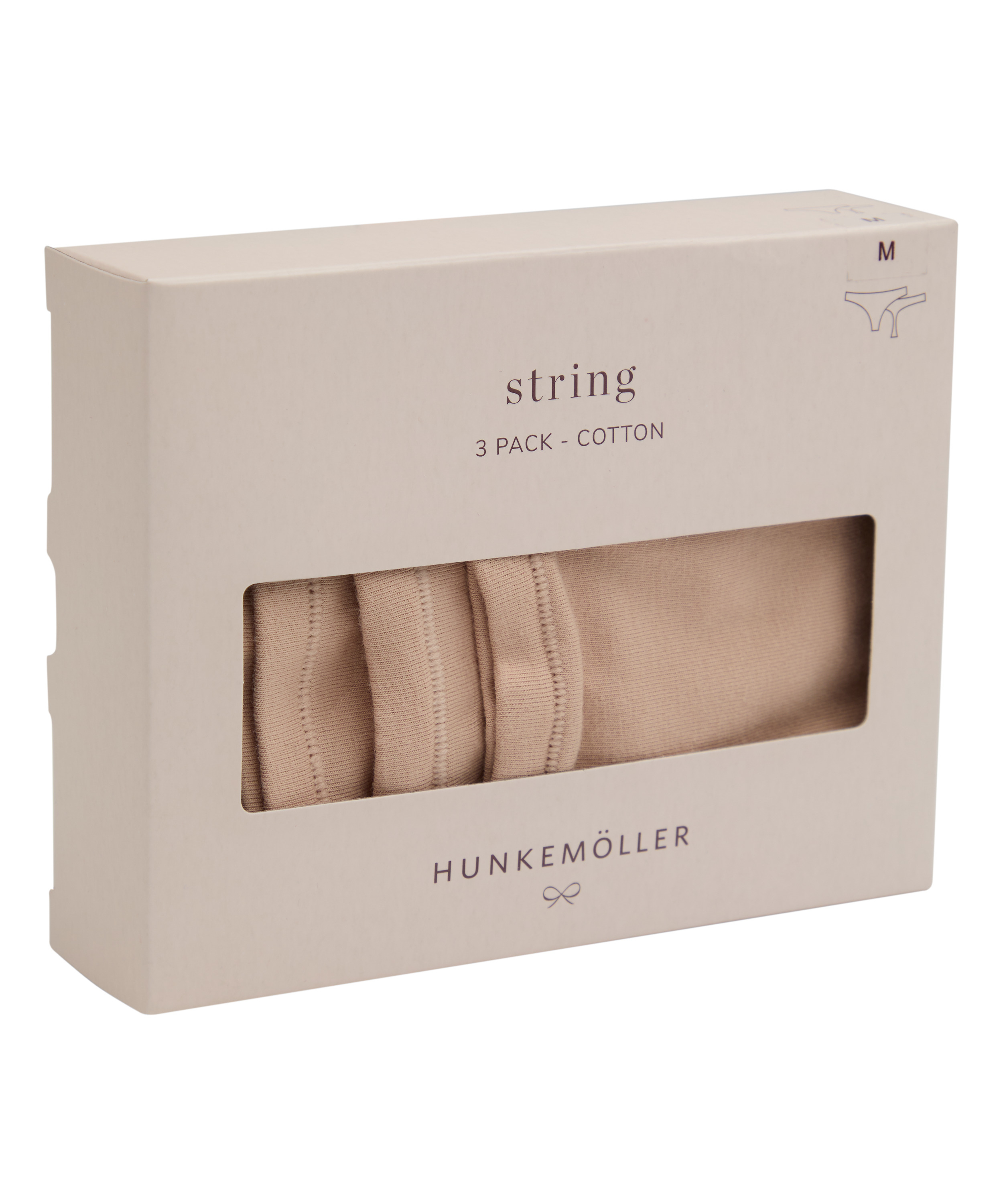 Multipack Cotton Thong, Beige, main