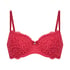 Rose Padded Underwired Bra, Red