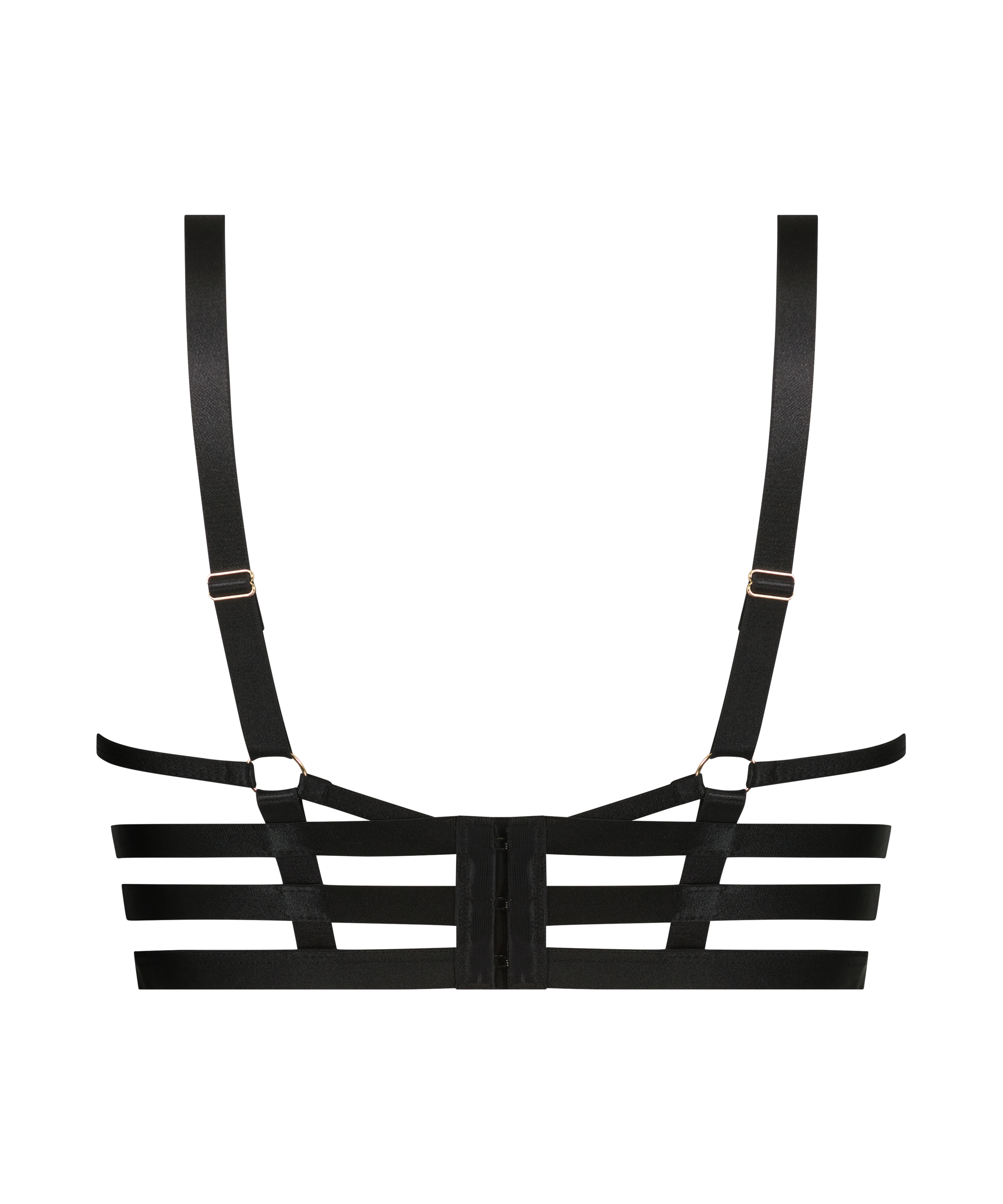 Tara non-padded longline underwired bra, Black, main