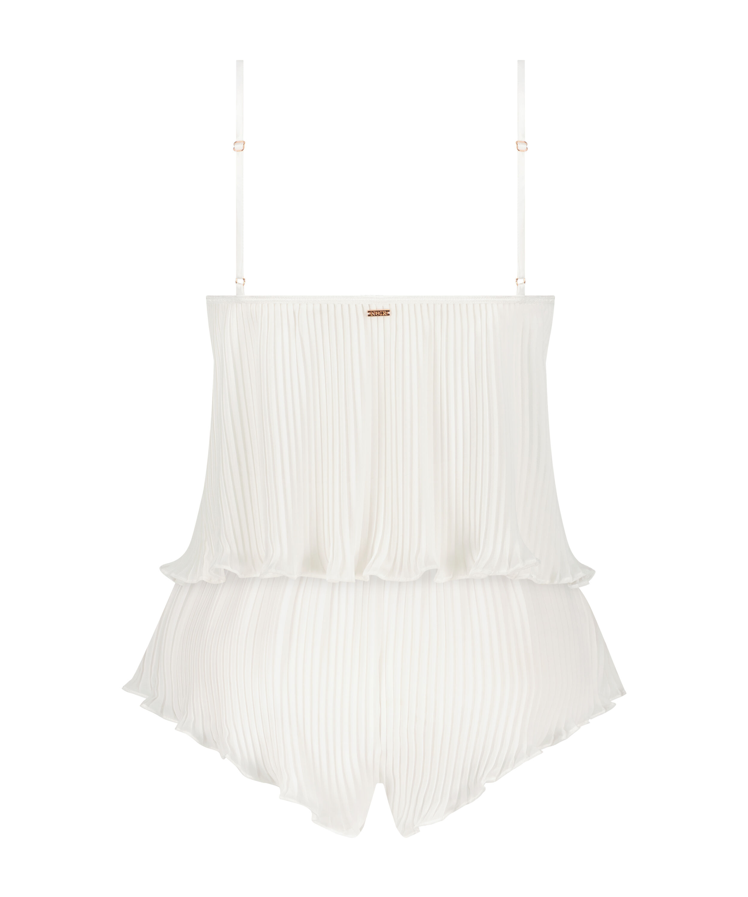 PELLICULE　chiffon gather cami　White Chiffon Plisse Cami Set - Pajamas - Hunkemöller