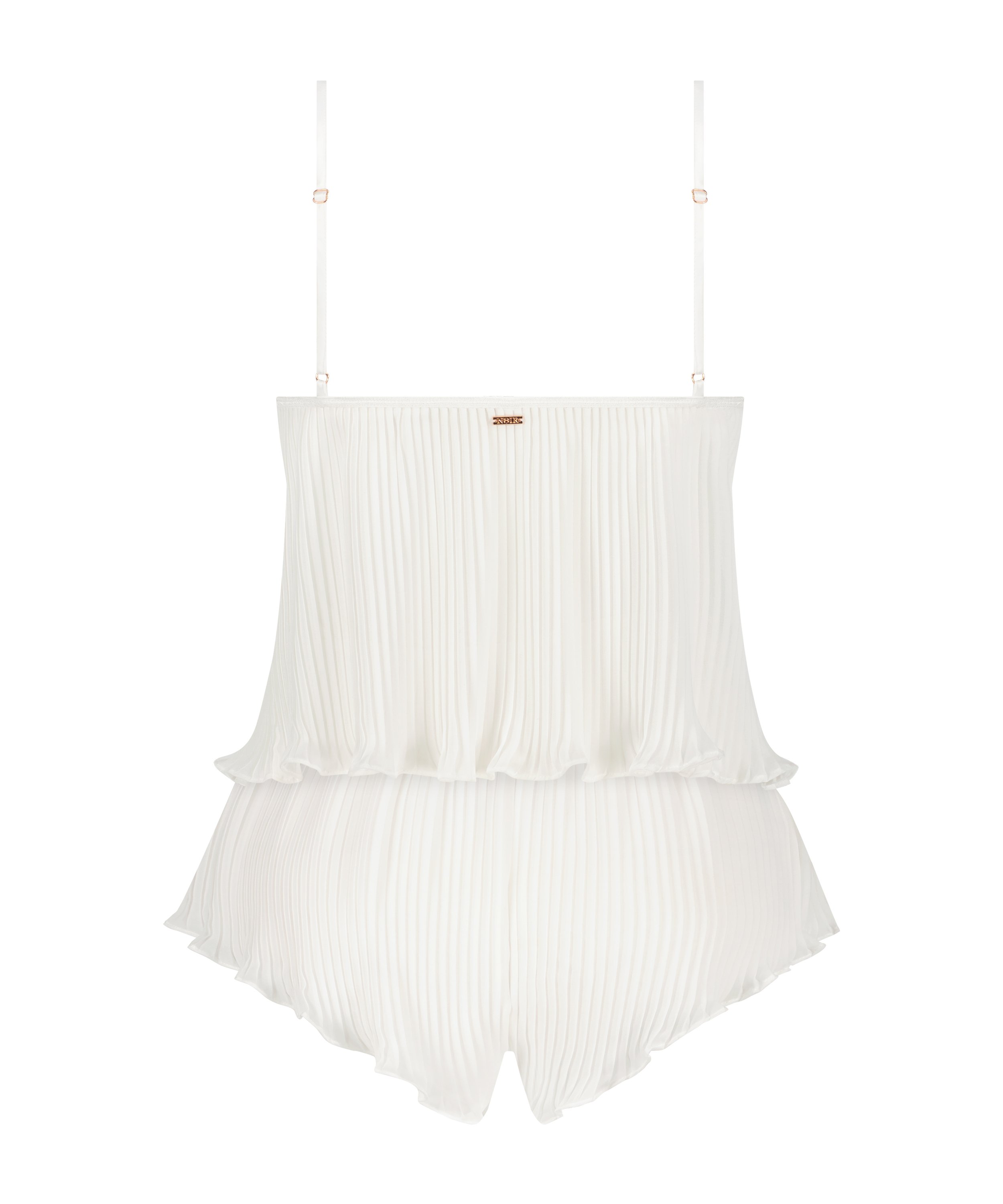 Chiffon Plisse Cami Set, White, main