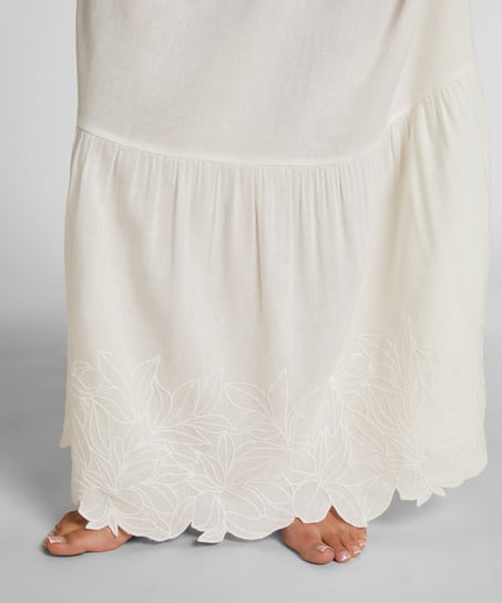 Embroiderd Skirt, White