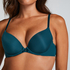 Plunge Padded Underwired Bra, Blue