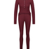 Waffle Placket Pyjama, Purple