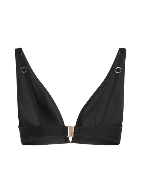 Luna Triangle Bikini Top, Black