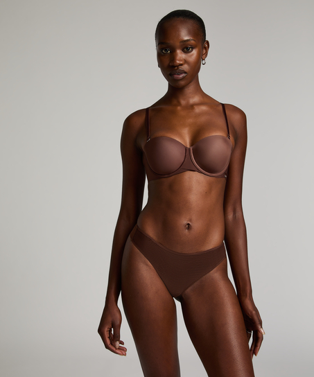 Invisible thong Stripe mesh, Brown