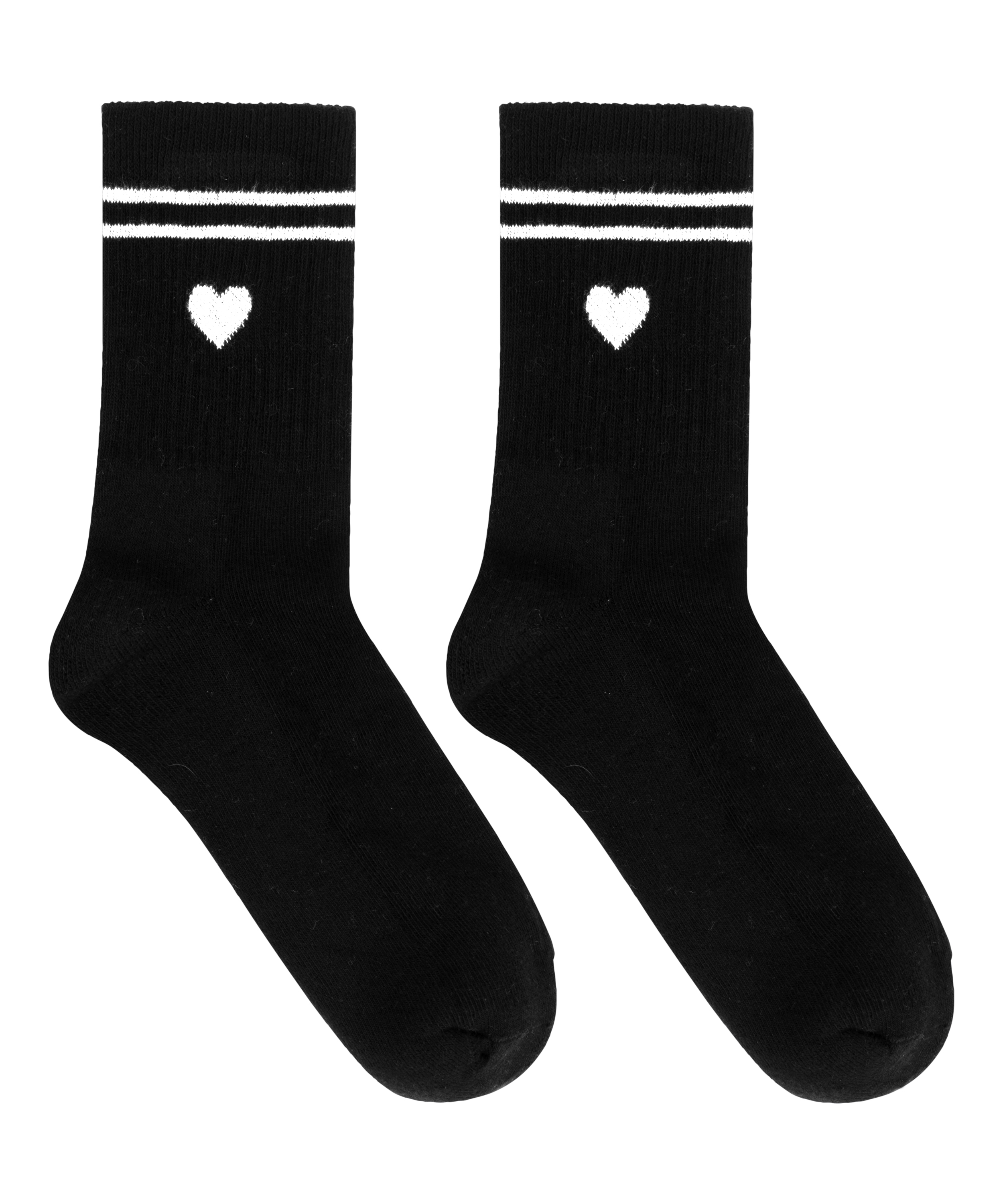 Cotton Crew Socks, Black, main