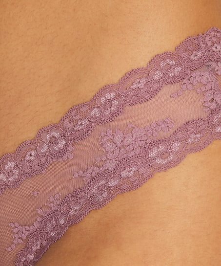 V-shaped Brazilian knickers mesh, Purple