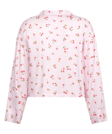 Satin Long-Sleeved Jacket, Pink