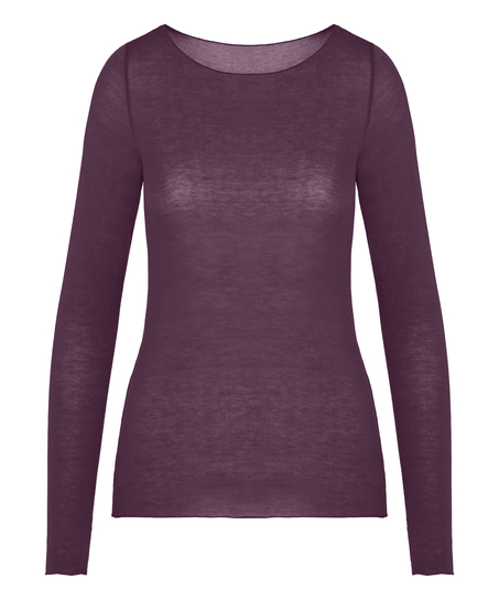 super soft Boatneck shirt with Cashmere, Purple