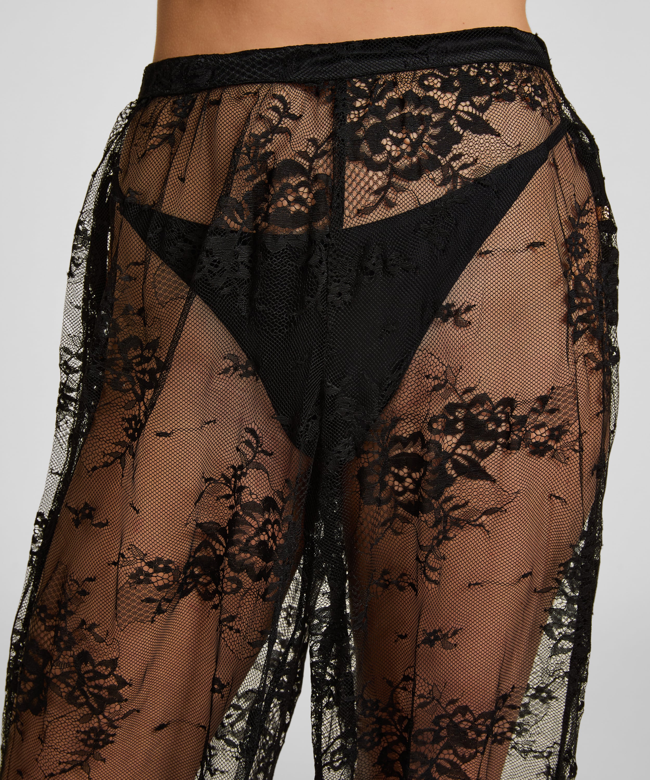 Sunset Lace Balloon Pants, Black, main