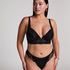 Jemima Padded Underwired Longline Push-Up Bra, Black