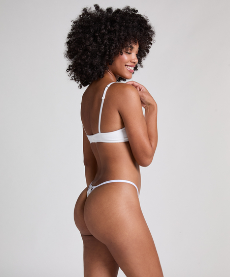 Pointelle Padded Underwired Bra, White