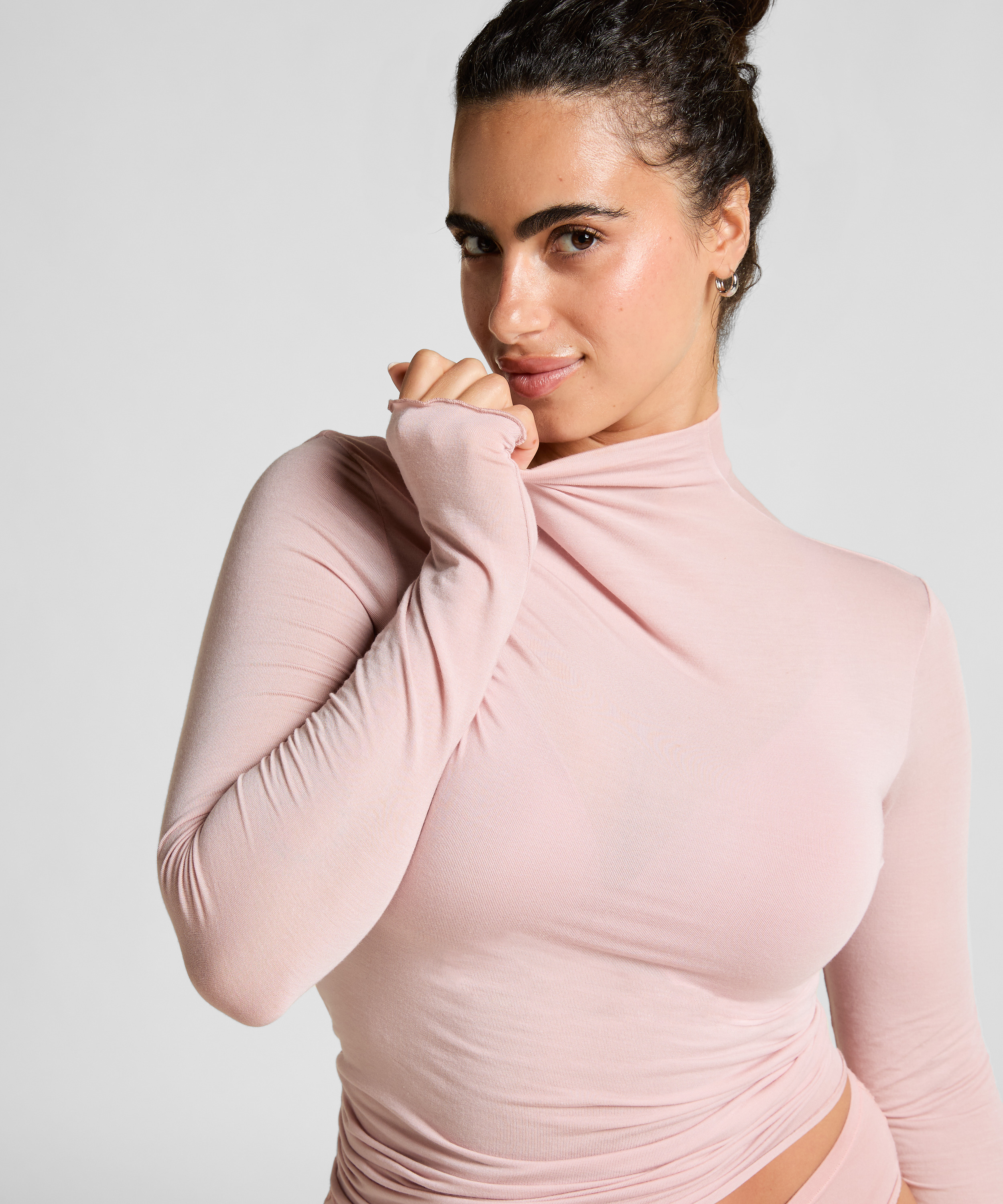 super soft Turtleneck shirt with Cashmere, Pink, main