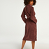 Long Fleece Bathrobe, Purple